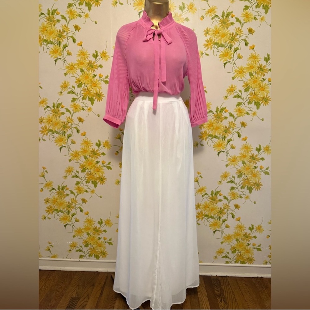 Accordion bodysuit blouse bubblegum pink size M